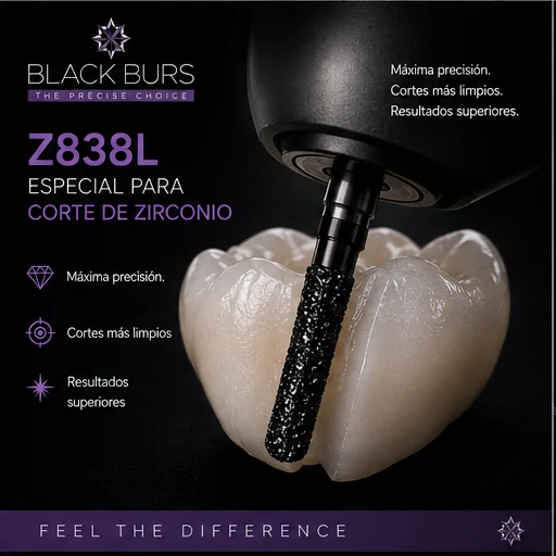 BlackBurs Z838L zirconia cutting campaign